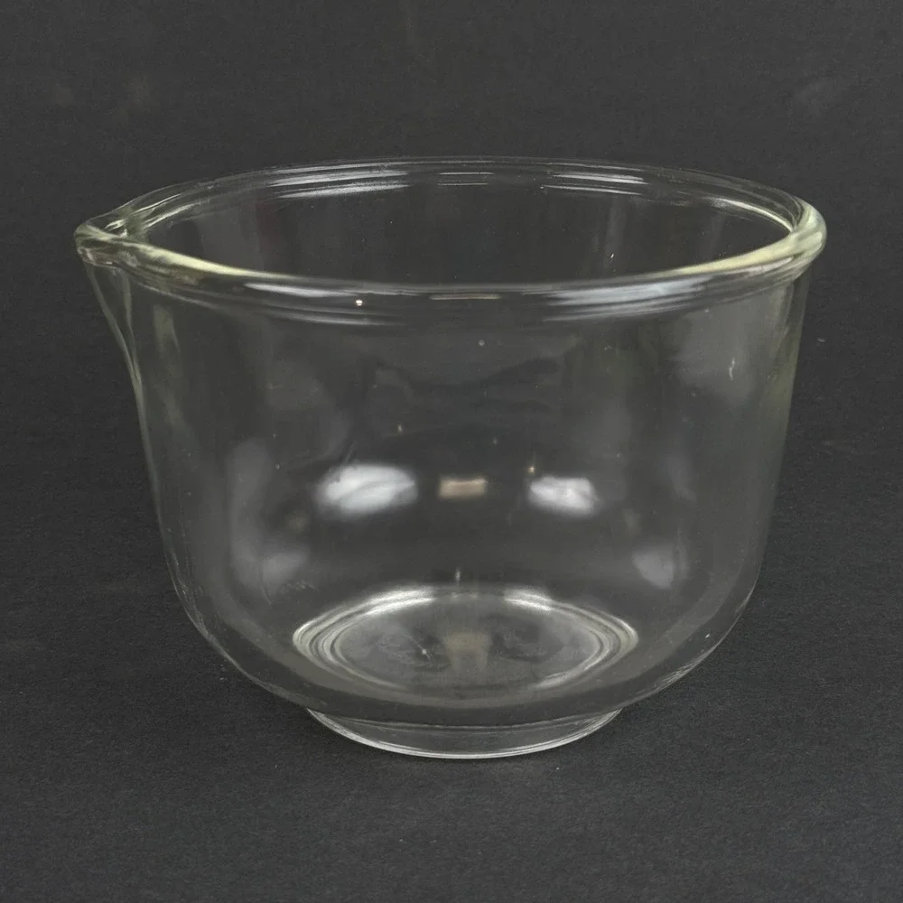 Fire King Sunbeam Mixing Bowl Clear Glass Pour Spout Vintage 13 Made in USA